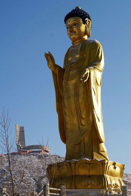 Buddha statue with Zaisan Monument in the Background