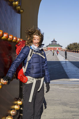 Entry to the Temple of Heaven, it was very windy...