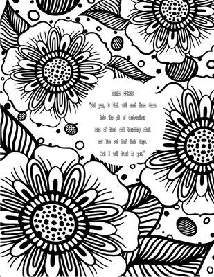 Psalms in Flowers and Abstract Designs - Bible Adult Coloring Book