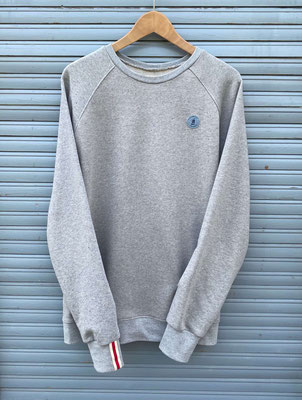 Handgemachter Sweater Männer Herren Grau Baumwolle Bunte Sprenkel / Handmade Men's Cotton Sweater Grey Colour Sprinkles 