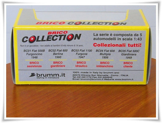 Brumm 1:43 -FIAT 500C Giardiniera 1949 - BC05 Serie Brico OK! "Brico Cliente"