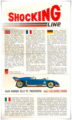 EG Shocking Line Lectric System 1:20 Alfa Romeo 33.3.TT Prototipo