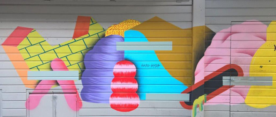 Linker Graffiti-Ausschnitt am Naschmarkt Wien / GRIP FACE. © 2018 Reinhard A. Sudy