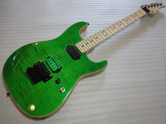 フレイムメイプル2Hトランスグリーン - ギターオーダーメイド承ります