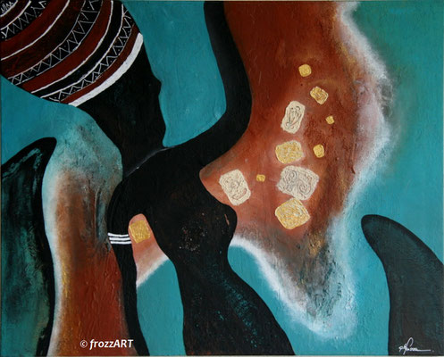 "Africa" 81x65 cm AcrylMt (2014) afrikanische Symbole eingearbeitet: Energie, Harmonie und die Kraft der Liebe...für mich persönlich ganz wichtige Elemente des Daseins.