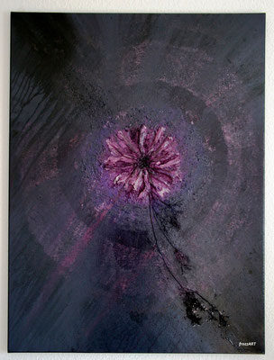 "meine spirituelle Blume" 80x60 cm, gefertigt aus getrockneten Blüten