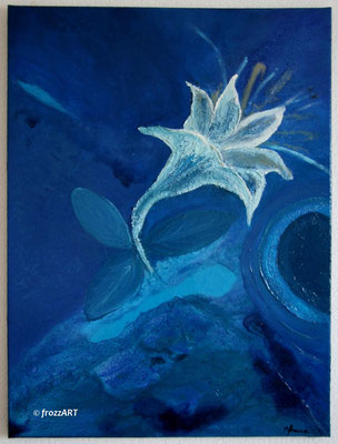 "Zwei, die zusammen gehören"" 2x60x80 cm, Acryl Mischtechnik (2012) Liebesblume weiblich und männlicher Part dazu.