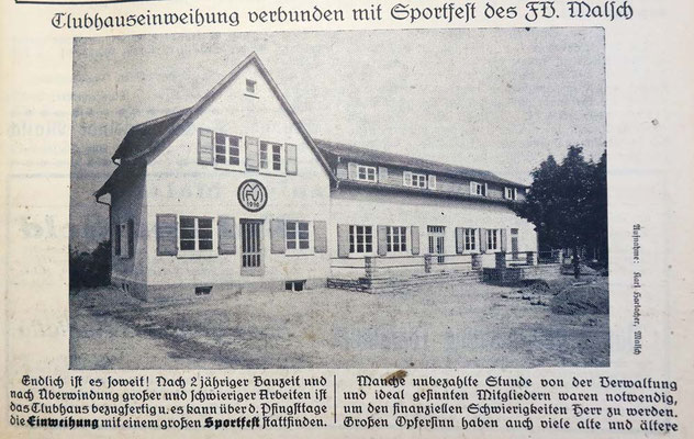 Clubhaus Einweihung 5. Juni 1954