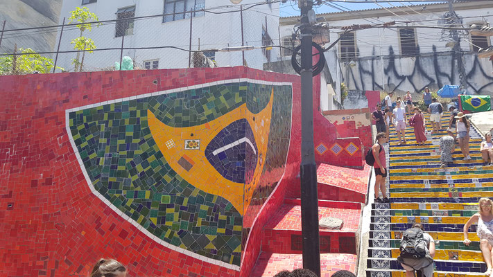 Escadaria Selarón Rio de Janairo Brasil flag