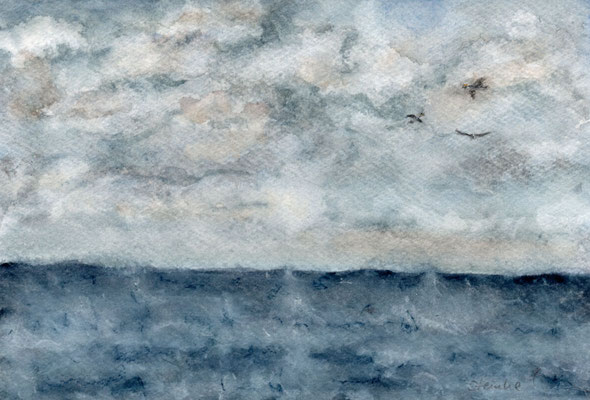 Regen über dem Meer Aquarellmalerei 137,- Euro
