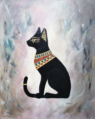 Ägyptische Katze Acrylmalerei 243,- Euro