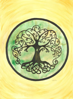 Baum des Lebens Variante 2 ,A3, Aquarellmalerei, 189,- Euro