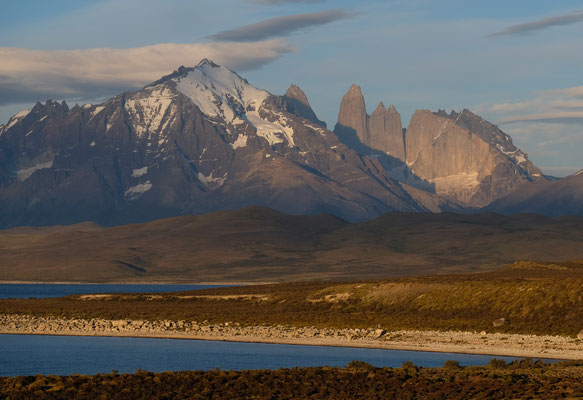 Unser Uebernachtungsplatz mit freier Sicht auf die Torre del Paine