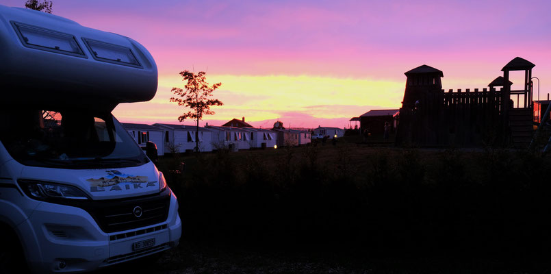 Abendstimmung auf dem Campingplatz in Orsingen