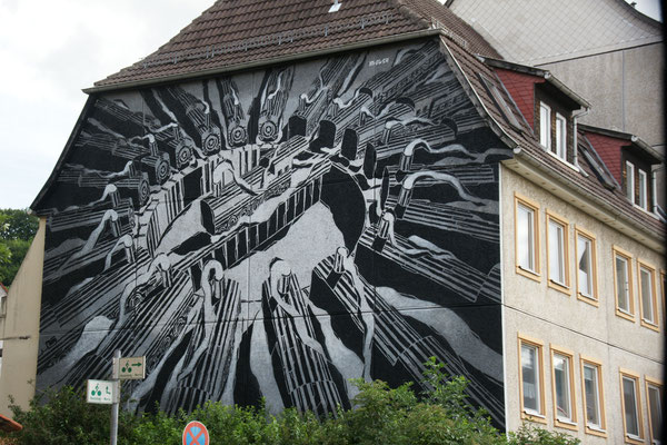 Fassadenkunst ausserhalb der Altstadt.