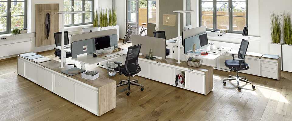 Table de bureau avec caisson integré - Febrü Active