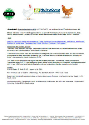 The positive effects of Nutro Meat and its ingredients on broilers  -Scientific & Practice research- page 11