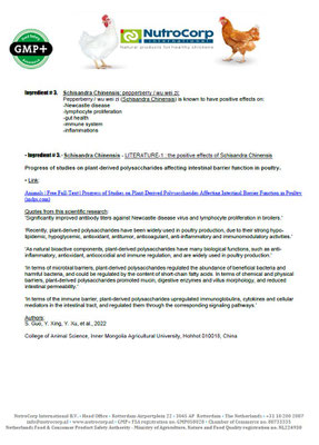 The positive effects of Nutro Meat and its ingredients on broilers  -Scientific & Practice research- page 12