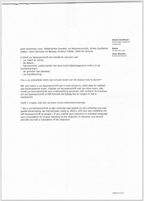 Netherlands Food and Consumer Product Safety Authority REGISTRATION - Ministry of Agriculture, Nature and Food Quality - NutroCorp International - Dutch - page 4