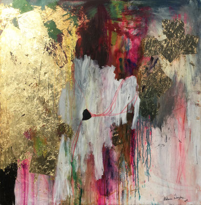 The Void | (48" x 48 in) | gold leaf, acrylic, ink, pastel and gouache on canvas  | SOLD