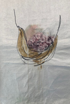 You Took Me In | (30 x 20 in) | acrylic and embossing ink on paper | AVAILABLE