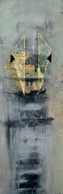 Seductress |  (32 x 10.5in) | acrylic, gouache and gold leaf on panel | SOLD