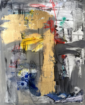 It Gets Better | (30 x 24 in) | graphite , gold leaf, dye, acrylic, caulking and ink on canvas | SOLD