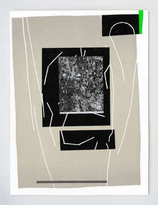 "SCHÈME III" _ Gravure, dessin, collage sur papier Somerset 250 gr _ 38x53 cm
