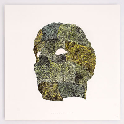 VENDU - SOLD /// "FOLKLORE III" / Encre et aquarelle sur papier / 40x40cm