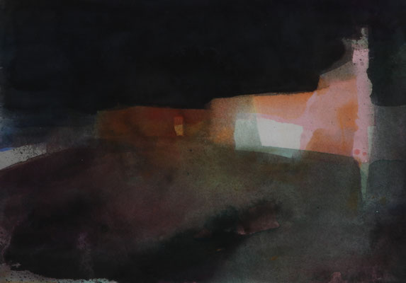 Jan Baas - Z.T. - aquarel -  23 x 27  