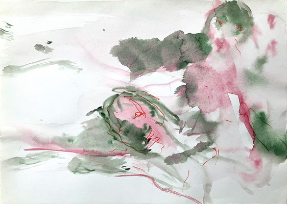 Janneke de Bruijn    Z.t . Mixed media op papier 26 x 36  2022
