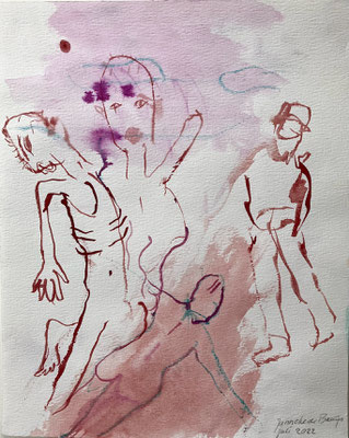 Janneke de Bruijn  Z.t., Mixed media op papier 24 x 30  2022
