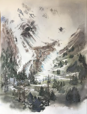 Het zijdal, vroeg voorjaar 50x70