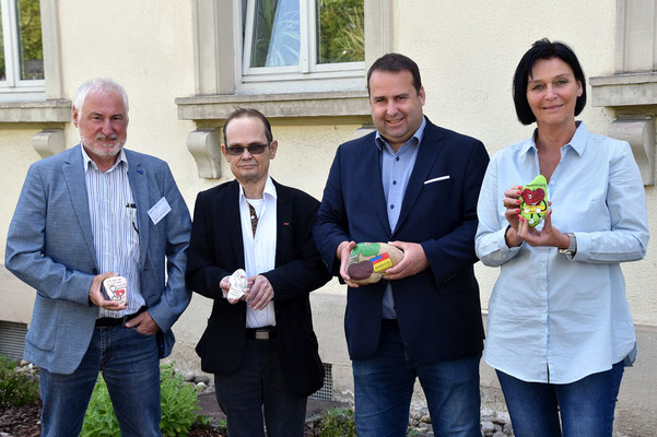 vl. Daniel Balzert, Martin Müller, Gesundheitsminister Dr. Jung, Susanne Brehmer