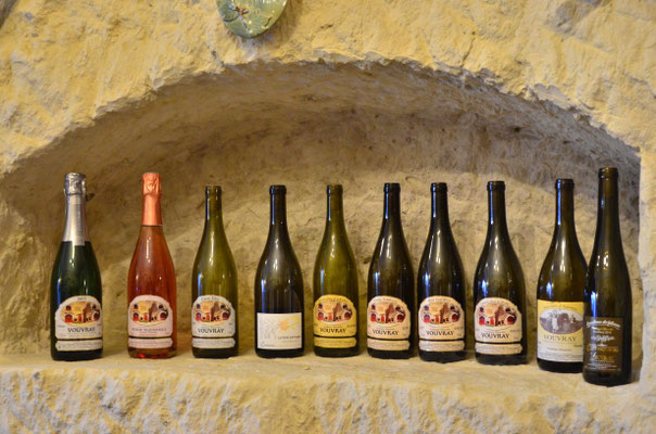 Bouteilles de Vouvray (cave Cathelineau, Chançay, Touraine)