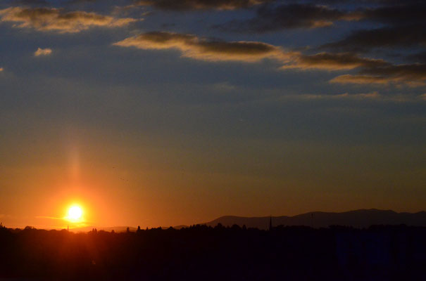 Coucher du soleil en automne (Mulhouse, Haut-Rhin)  Octobre 2016