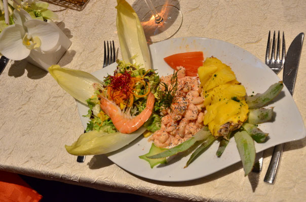 Cocktail de crevettes à l'ananas
