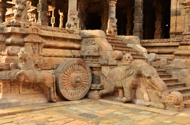 Sculptures du temple d'Airavatesvara, Darasuram, Inde