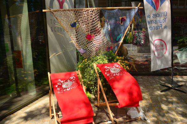 Décor estival devant l'Office du Tourisme (Mulhouse)