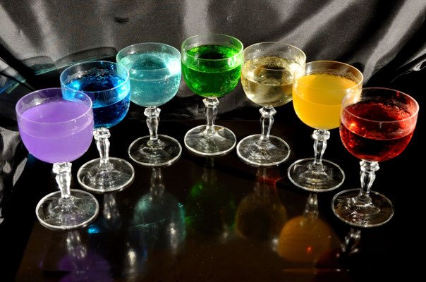Couleurs dans les verres