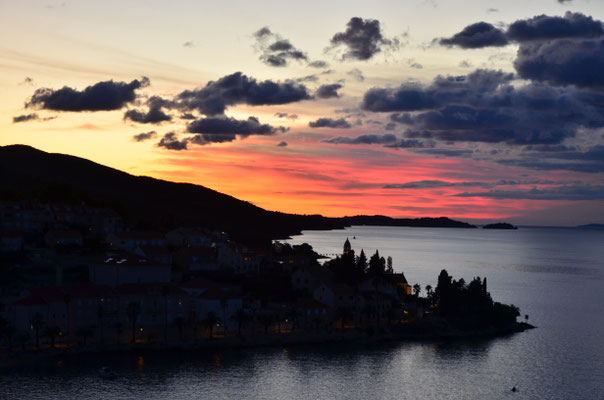 Crépuscule à Korčula (Croatie)