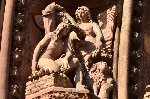 L'ange de Dieu empêche Abraham de sacrifier son fils (Cathédrale de Strasbourg)