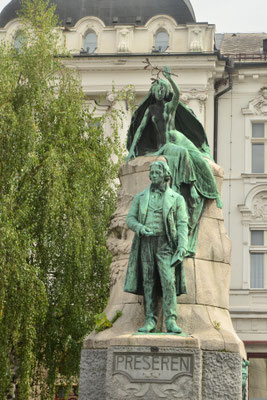 France Prešeren, poète, et sa muse, Ljubljana, Slovénie