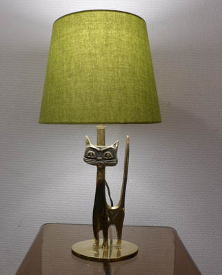 lampe vintage laiton chat 1950 1960