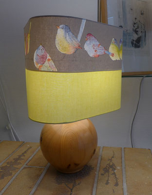 lampe boule bois 1970
