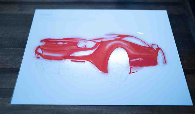 Ferrari F8のイラスト制作過程