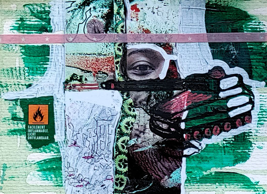 008 - Licht ontvlambaar - 10,5 x 15,5 cm - Mixed Media