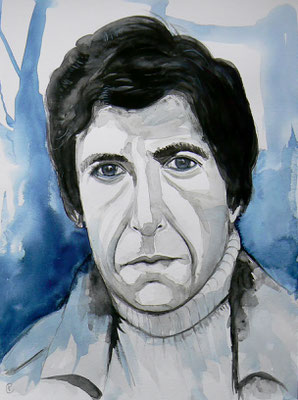 014 Leonard Cohen - watercolour - 30 x 40 cm