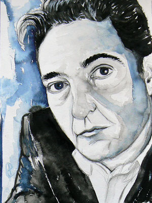 001 - Menno Wigman after a portrait by Bianca Sistermans (biancasistermans.com) - Watercolour - 30 x 40 cm