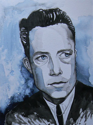 009 - Albert Camus - Watercolour - 30 x 40 cm